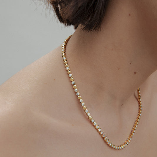 Gradient Bezel Diamond Tennis Necklace - 5.03ctw