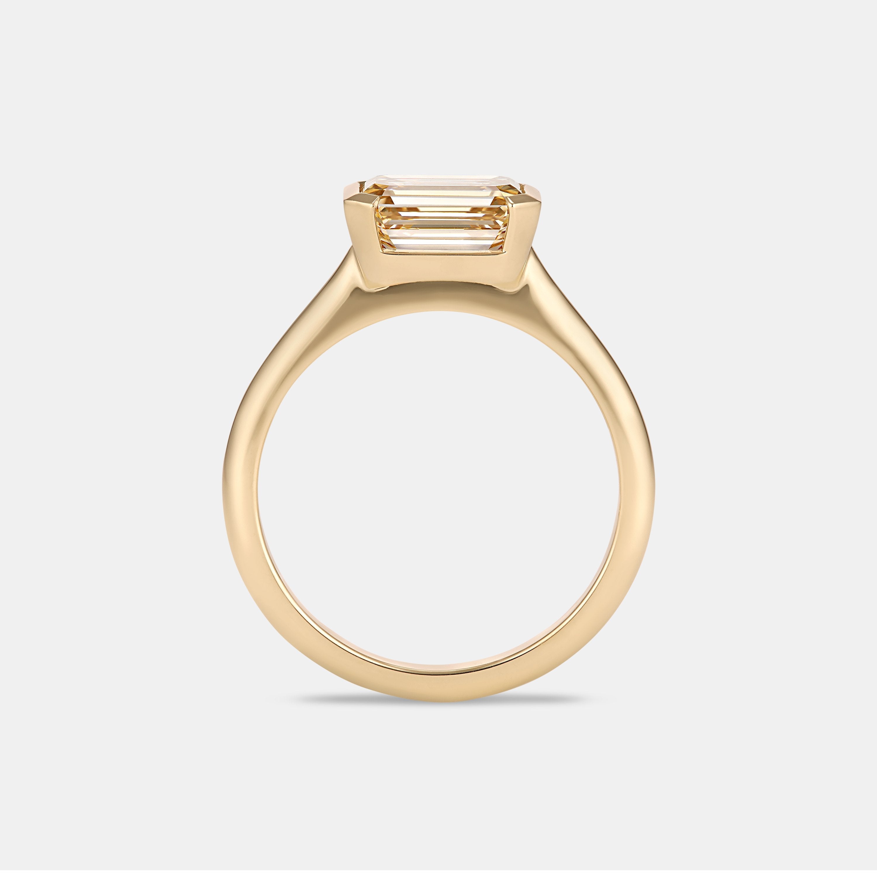 Iman 1.99ct Emerald Champagne Diamond Solitaire Engagement Ring