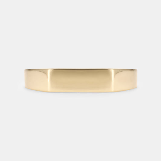 Linear Signet Ring in Yellow Gold