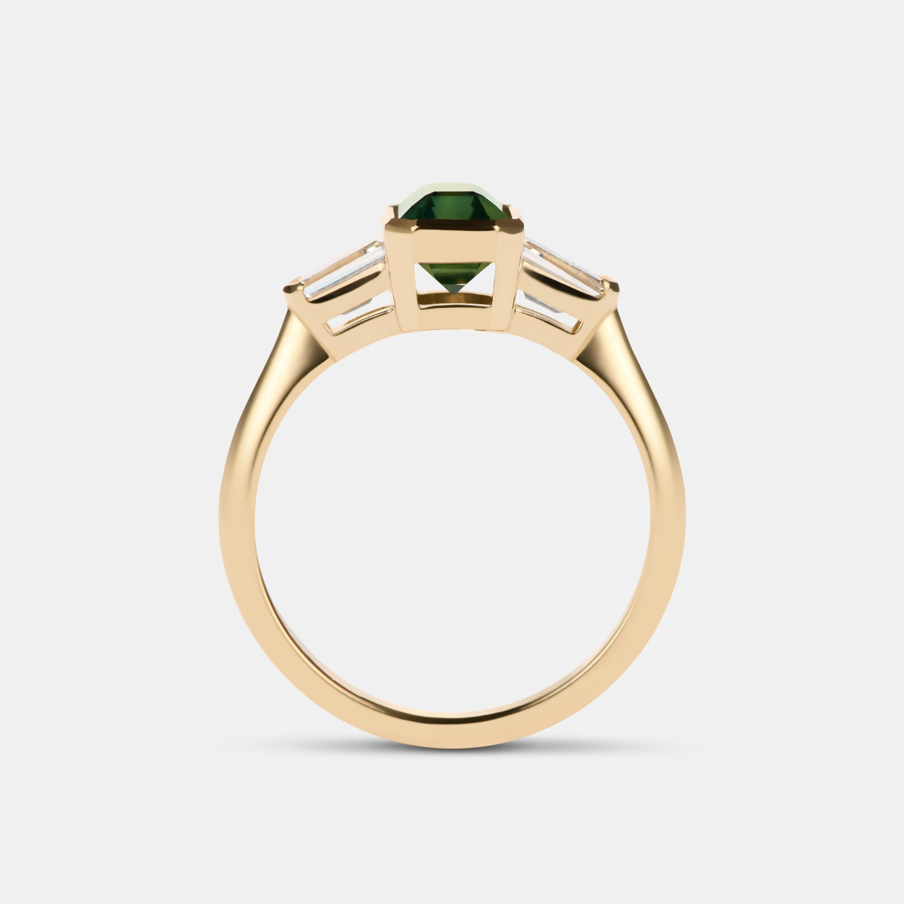 Marcella Sapphire Three Stone Engagement Ring