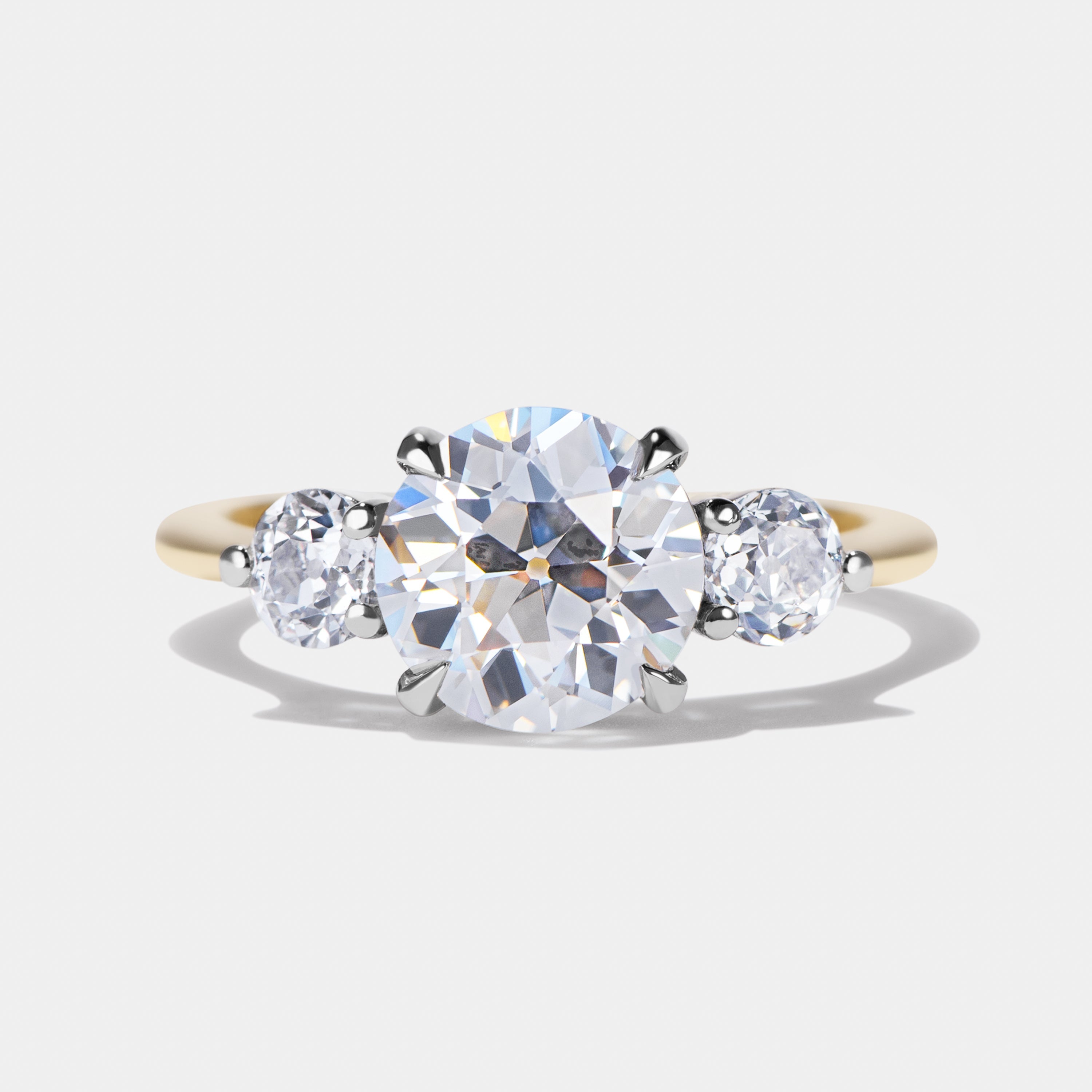 Maya Antique Diamond Three Stone Engagement Ring