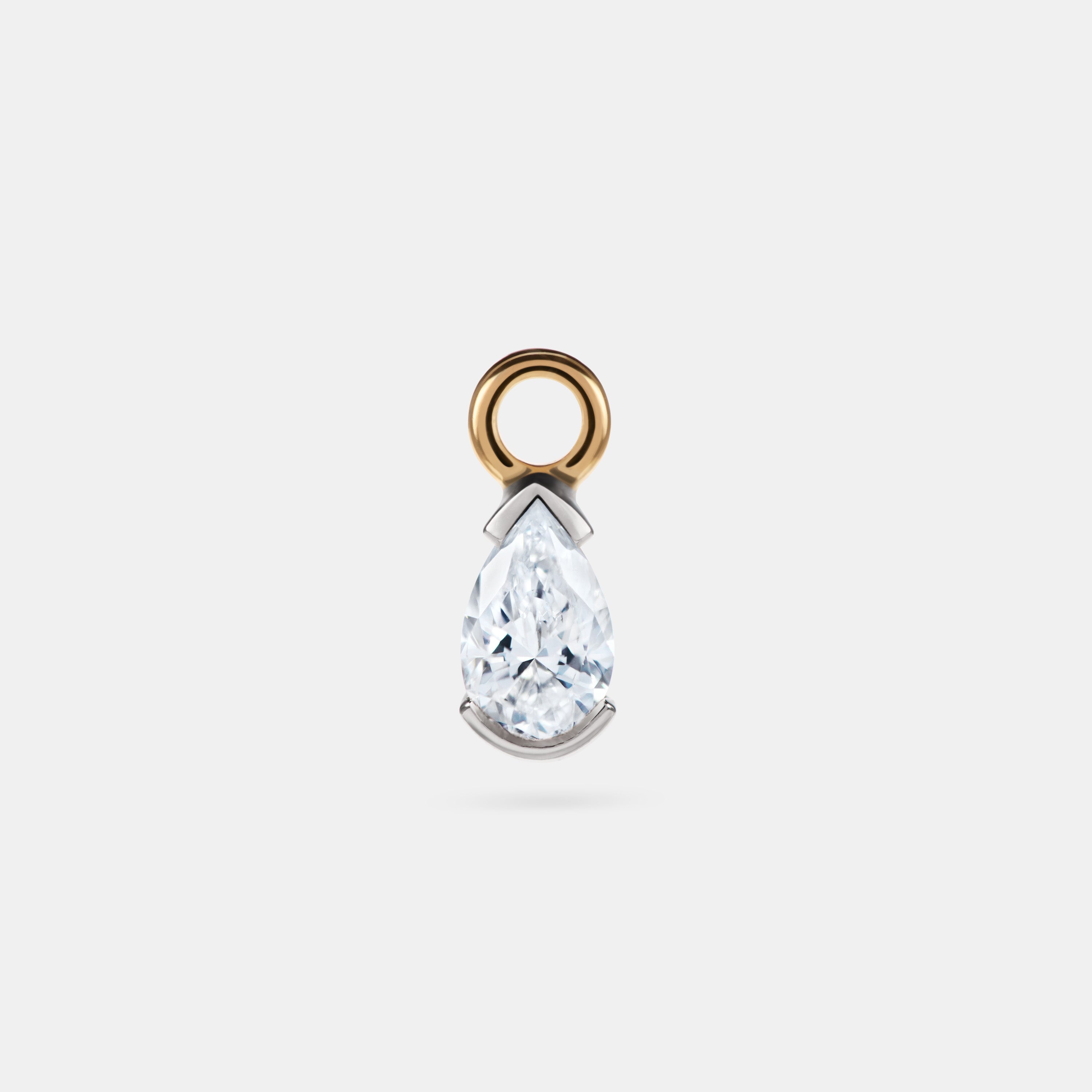 Pear Diamond Earring Charm - 0.19ct