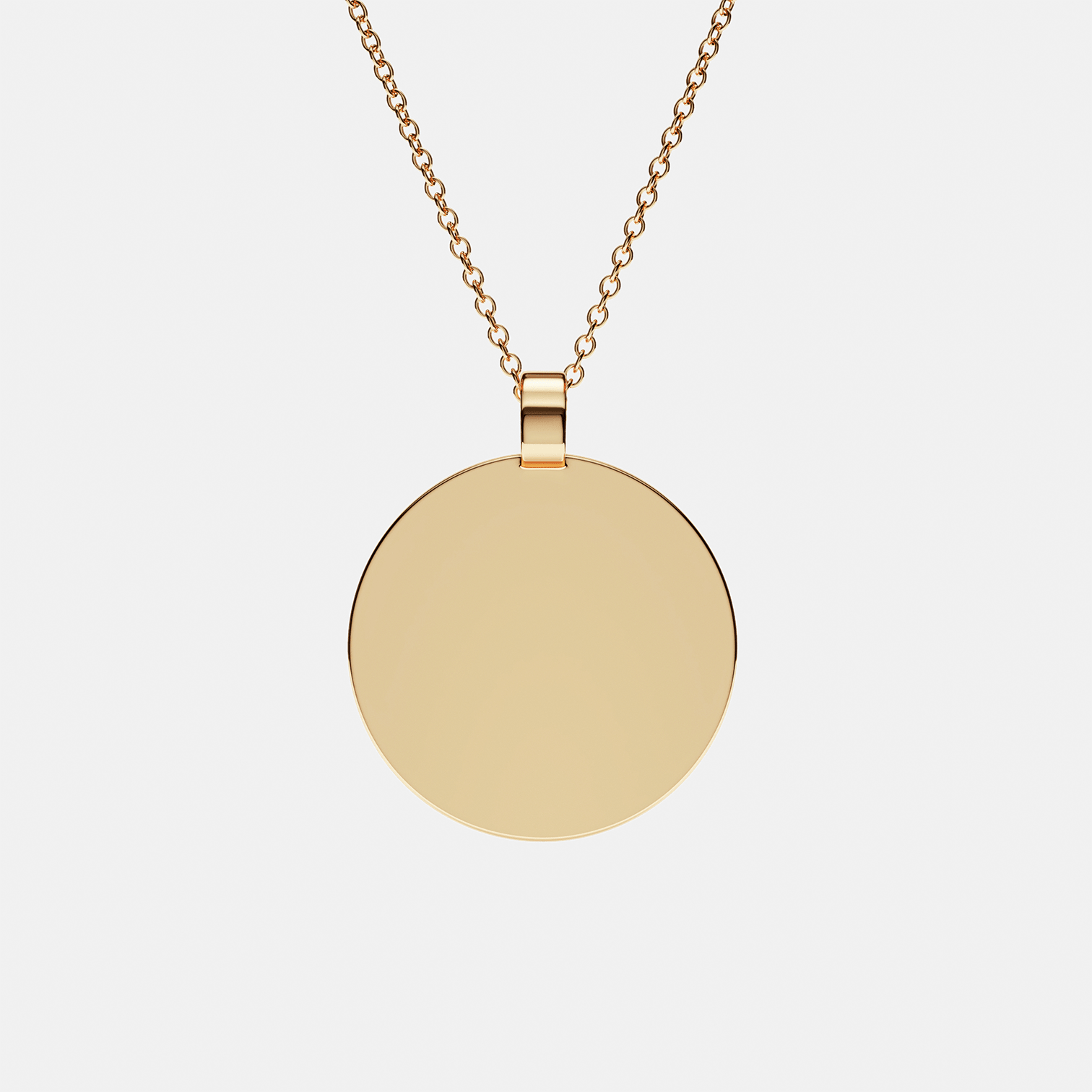 Perimeter Tag Pendant in Yellow Gold