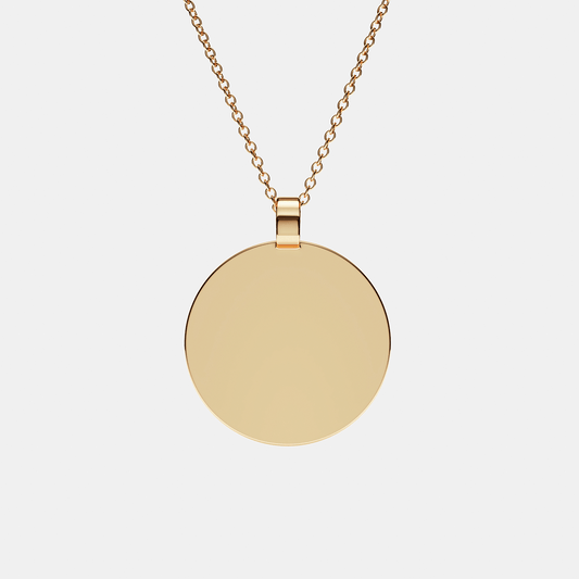 Perimeter Tag Pendant in Yellow Gold