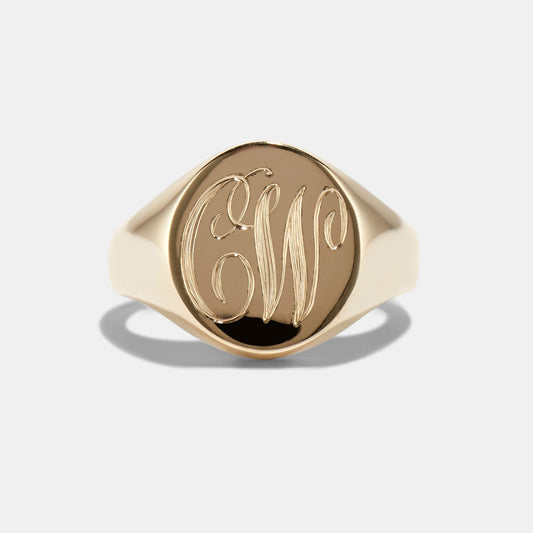 Personalised Signet Ring in Yellow Gold