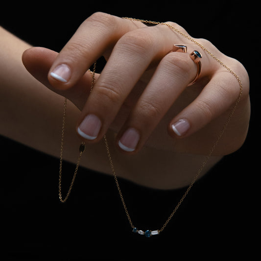 Petite Colour Necklace Style No. 1 - 18 Karat White Gold