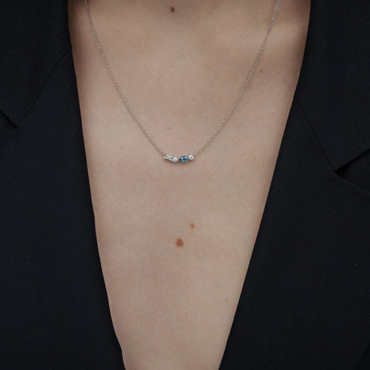 Petite Colour Necklace Style No. 2 - 18 Karat White Gold