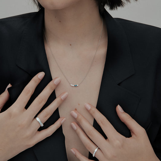 Petite Colour Necklace Style No. 2 - 18 Karat White Gold