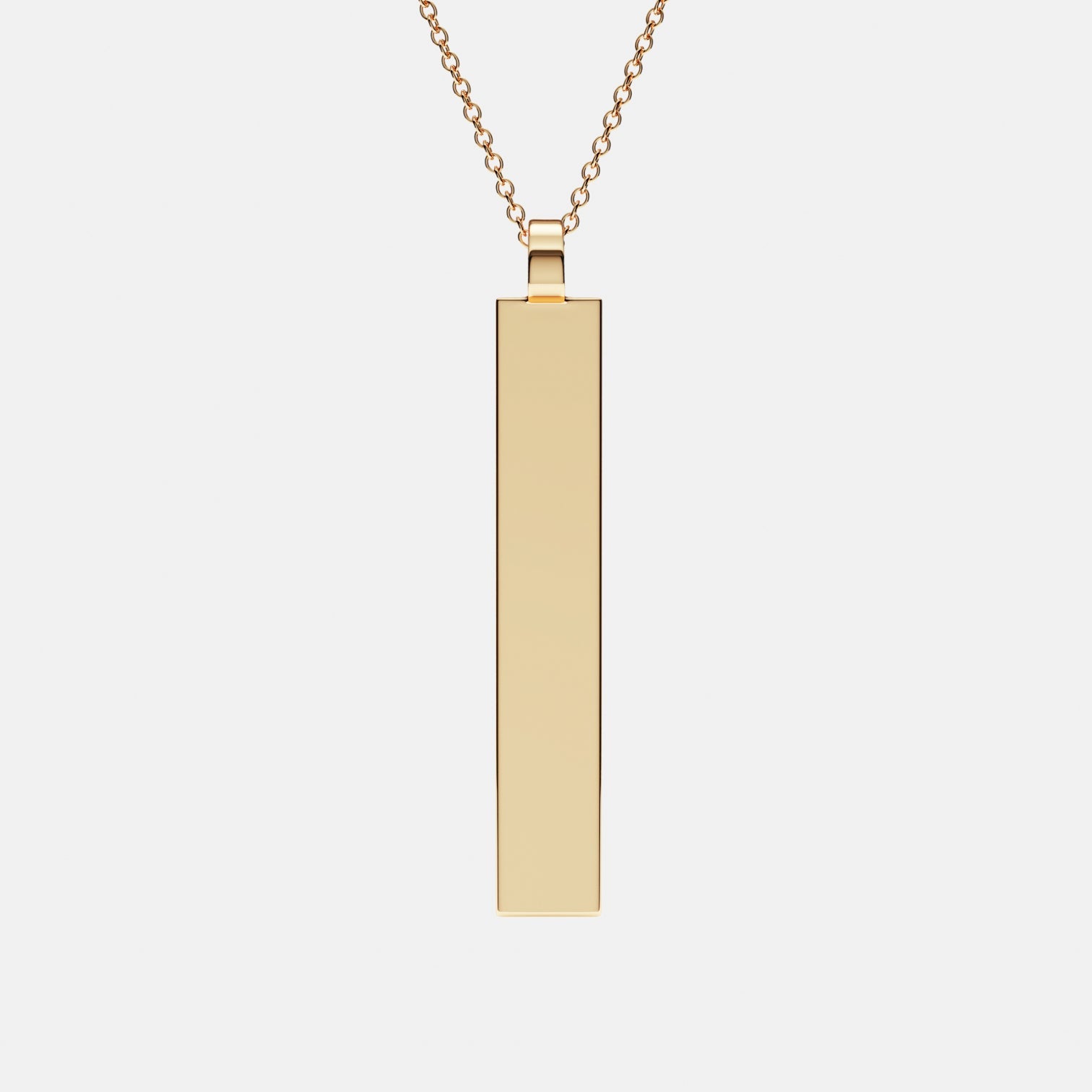 Pillar Tag Pendant in Yellow Gold