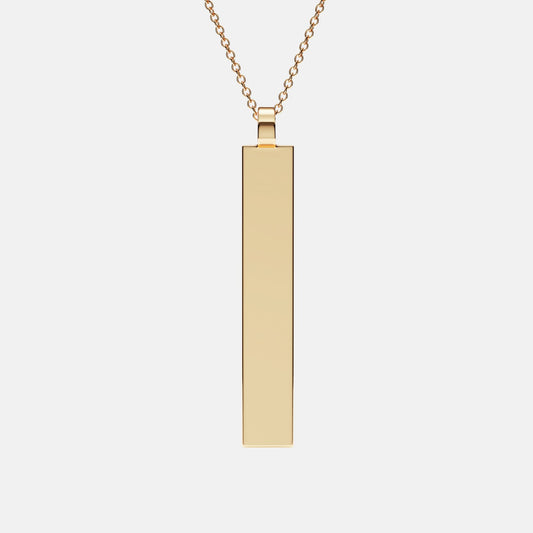 Pillar Tag Pendant in Yellow Gold