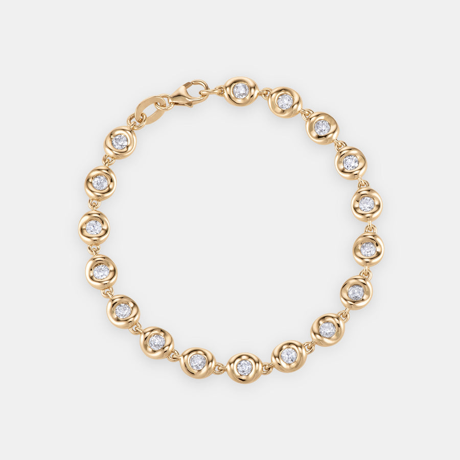 Pillow Diamond Bracelet in 18 karat yellow gold