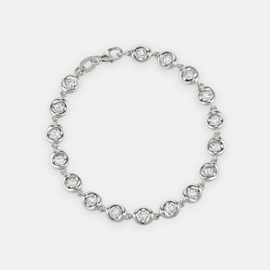 Pillow Diamond Bracelet in 18 karat white gold