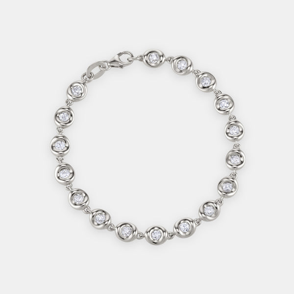 Pillow Diamond Bracelet in 18 karat white gold