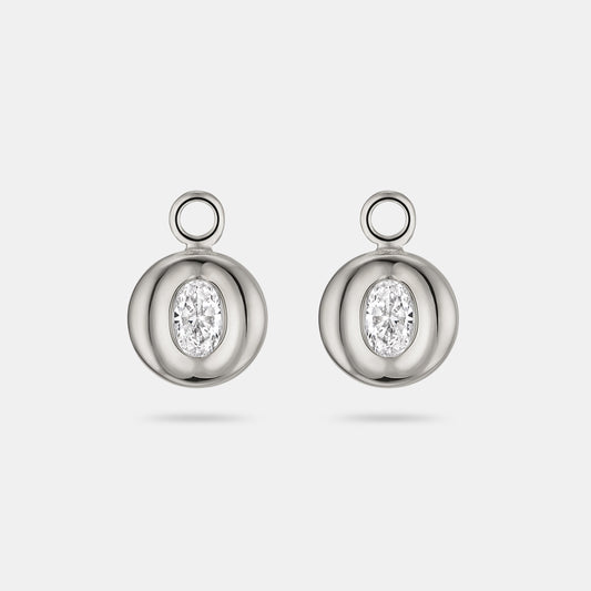 Pillow Diamond Earrings in 18 karat white gold