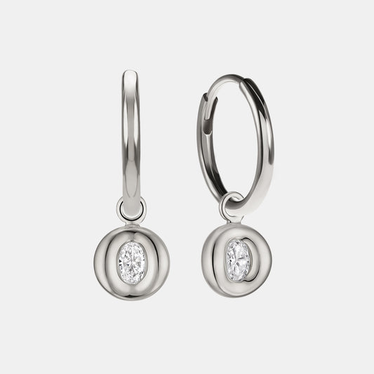 Pillow Diamond Earrings in 18 karat white gold