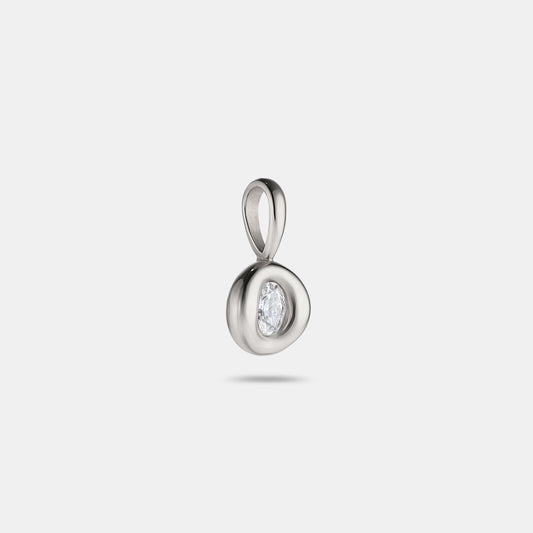 Pillow Oval Diamond Pendant in 18 karat white gold