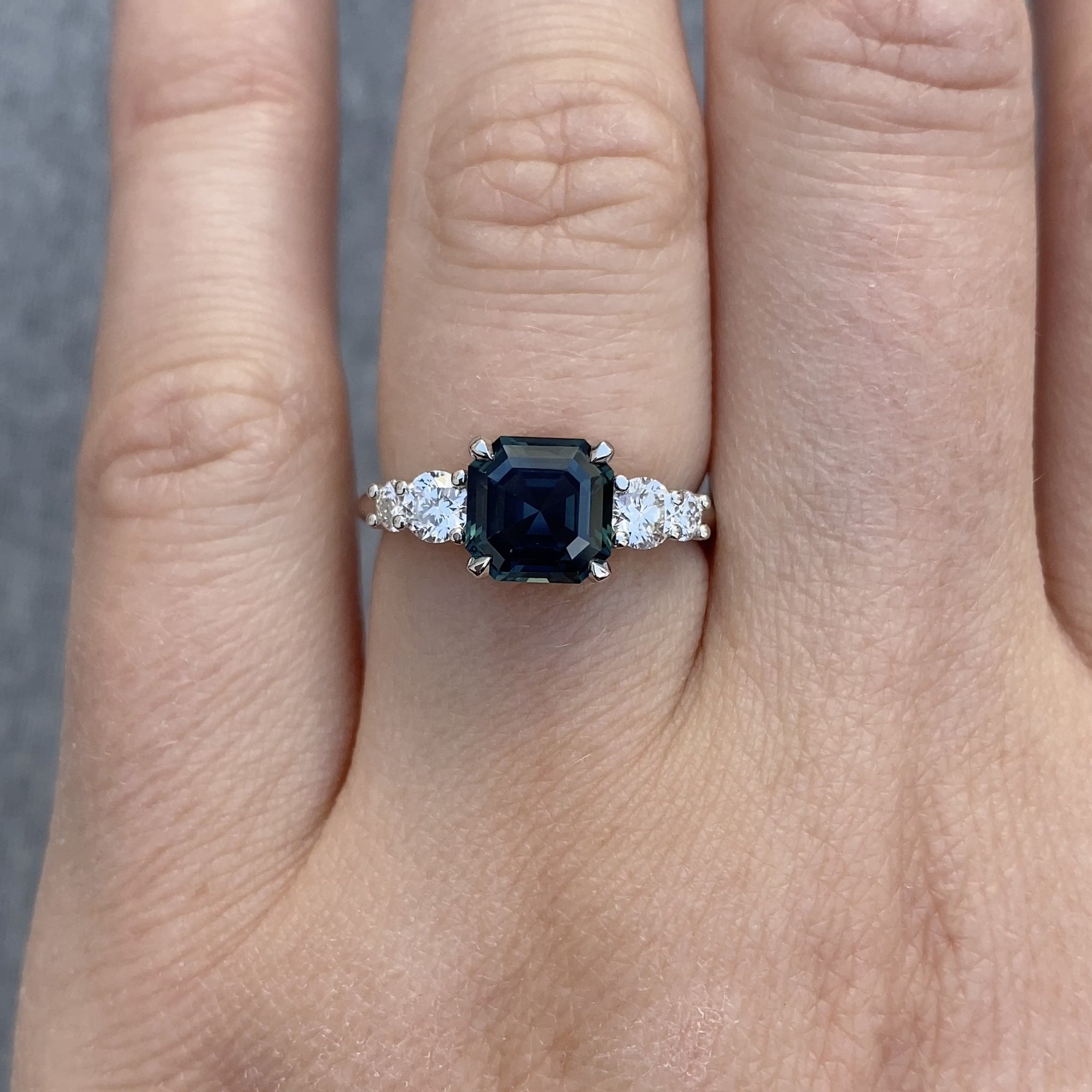 3.97 Carat Teal Sapphire and Diamond Platinum Engagement Ring – Imperial  Jewellery
