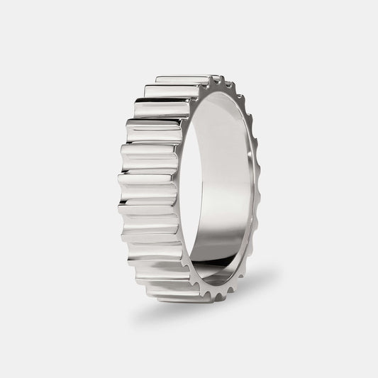 Roman Band in White Gold