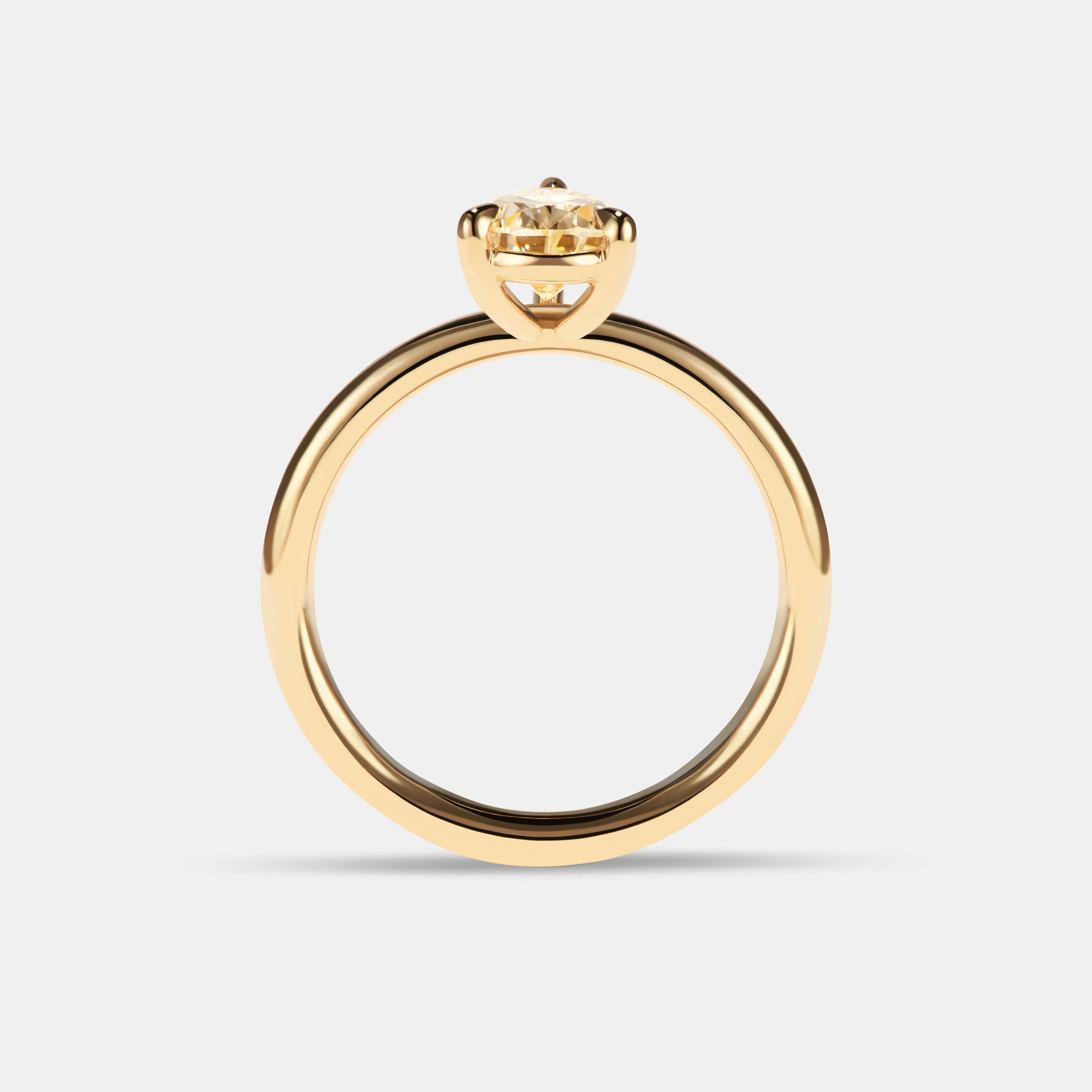 Selene 1.20ct Pear Champagne Diamond Solitaire Engagement Ring