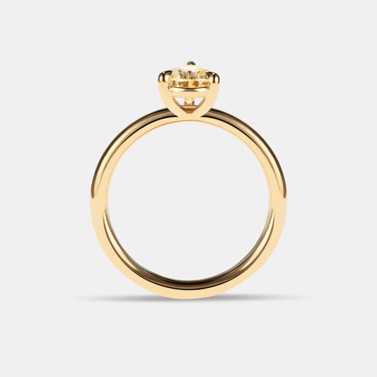 Selene 1.20ct Pear Champagne Diamond Solitaire Engagement Ring