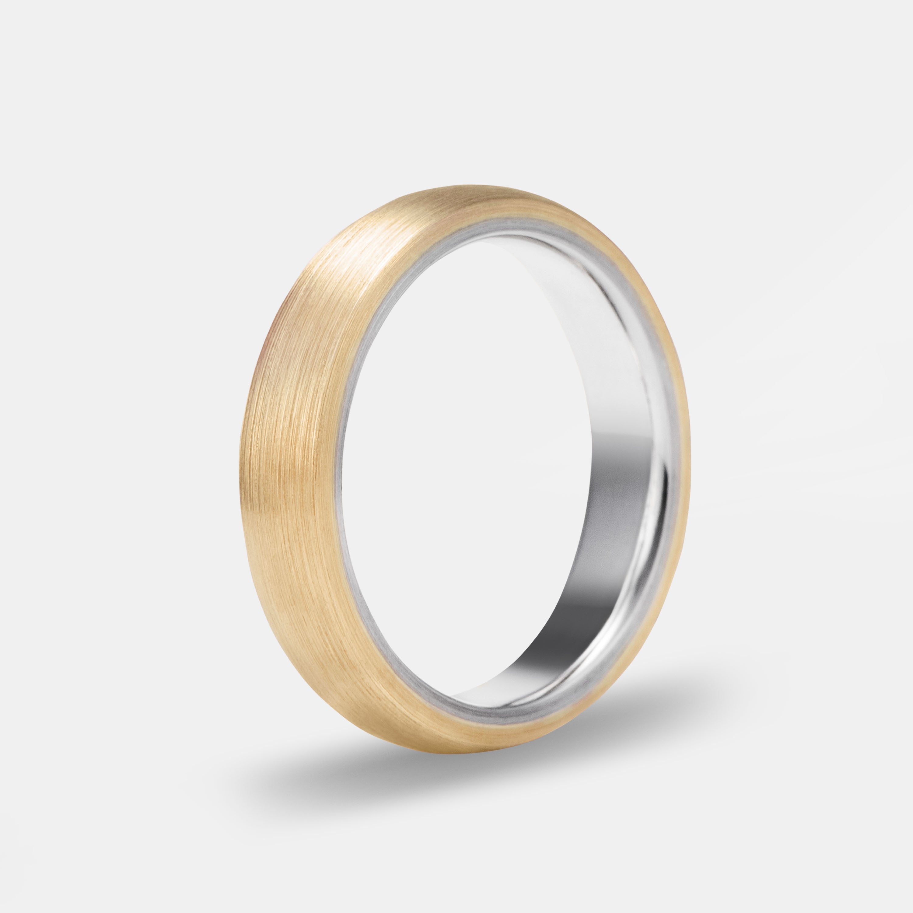 Two Tone Band in yellow and white gold
