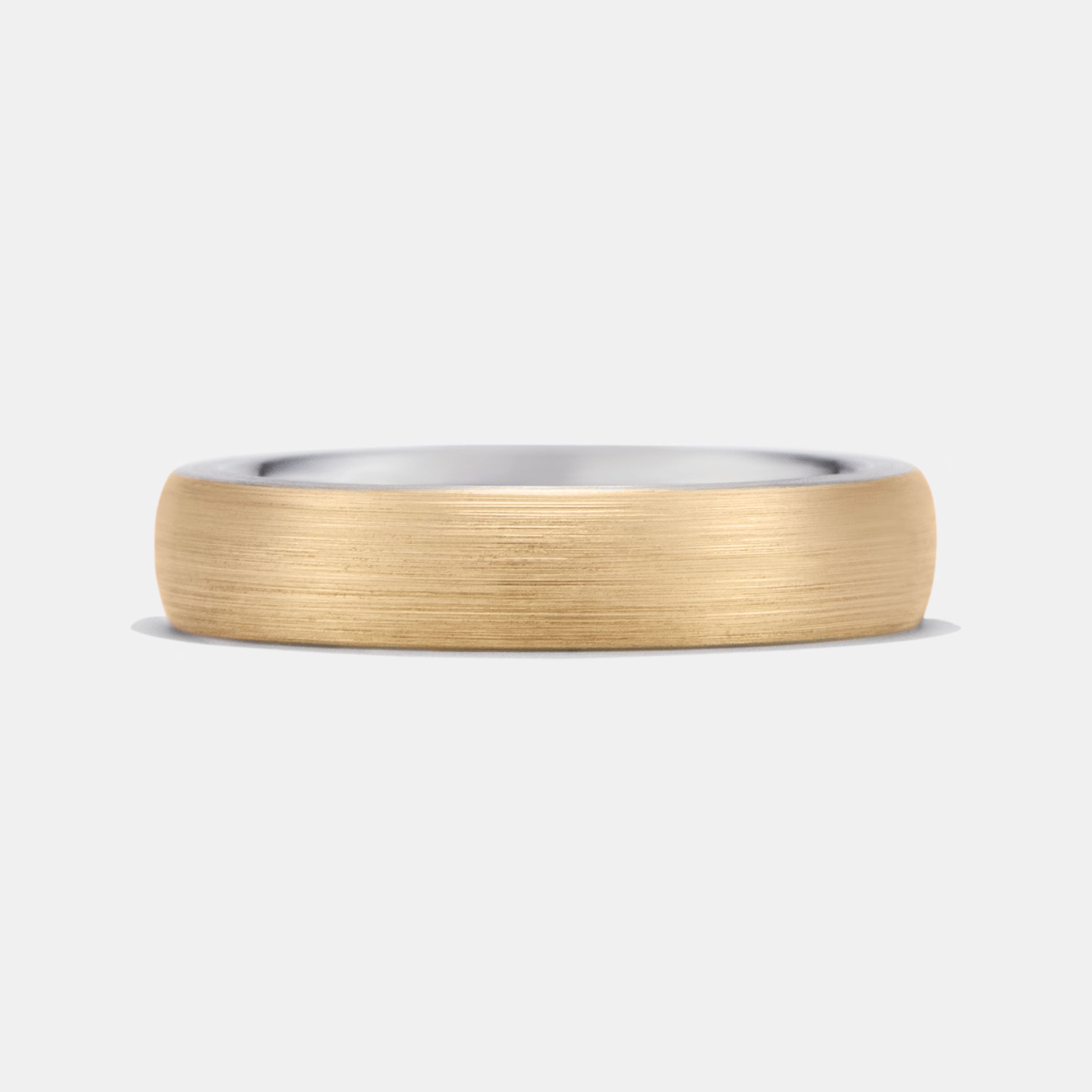 Two Tone Band in yellow and white gold