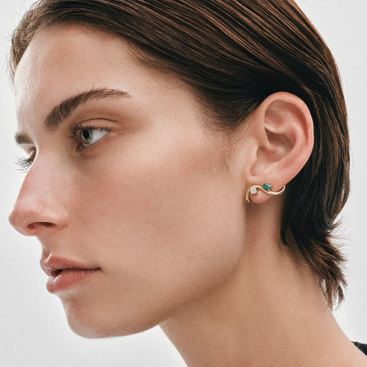 Zaha Emerald and Diamond Earrings