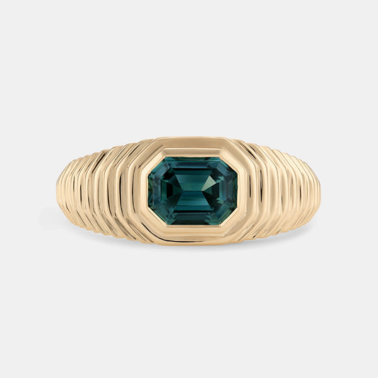Ziggurat 1.15ct Emerald Cut Sapphire Ring