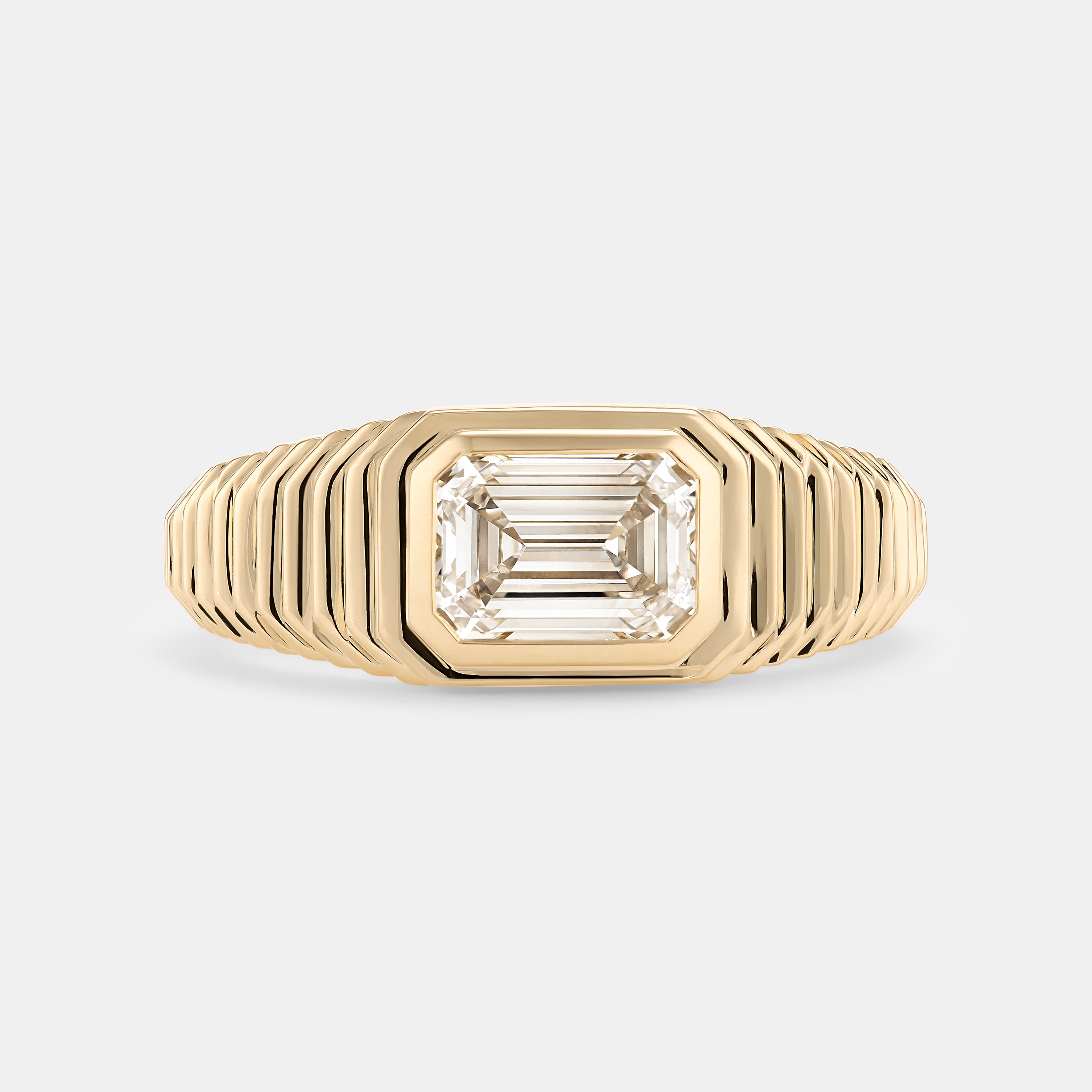 Ziggurat 1.16ct Emerald Cut Diamond Ring