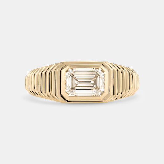 Ziggurat 1.16ct Emerald Cut Diamond Ring