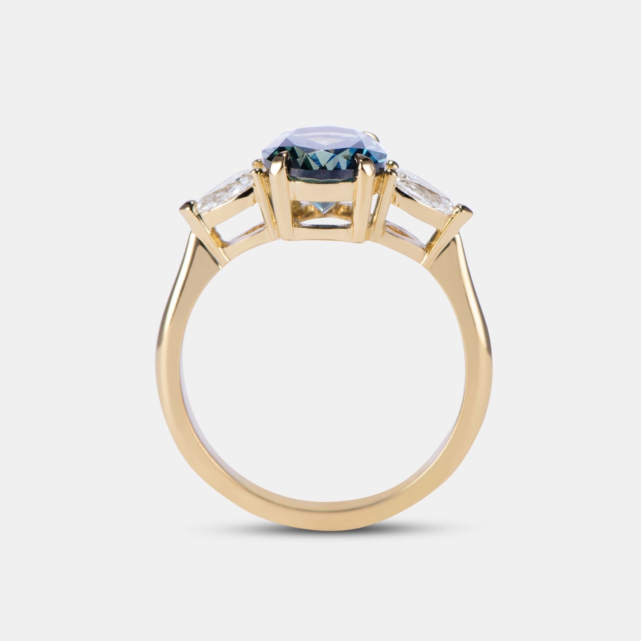 Aurora Sapphire Three Stone Engagement Ring