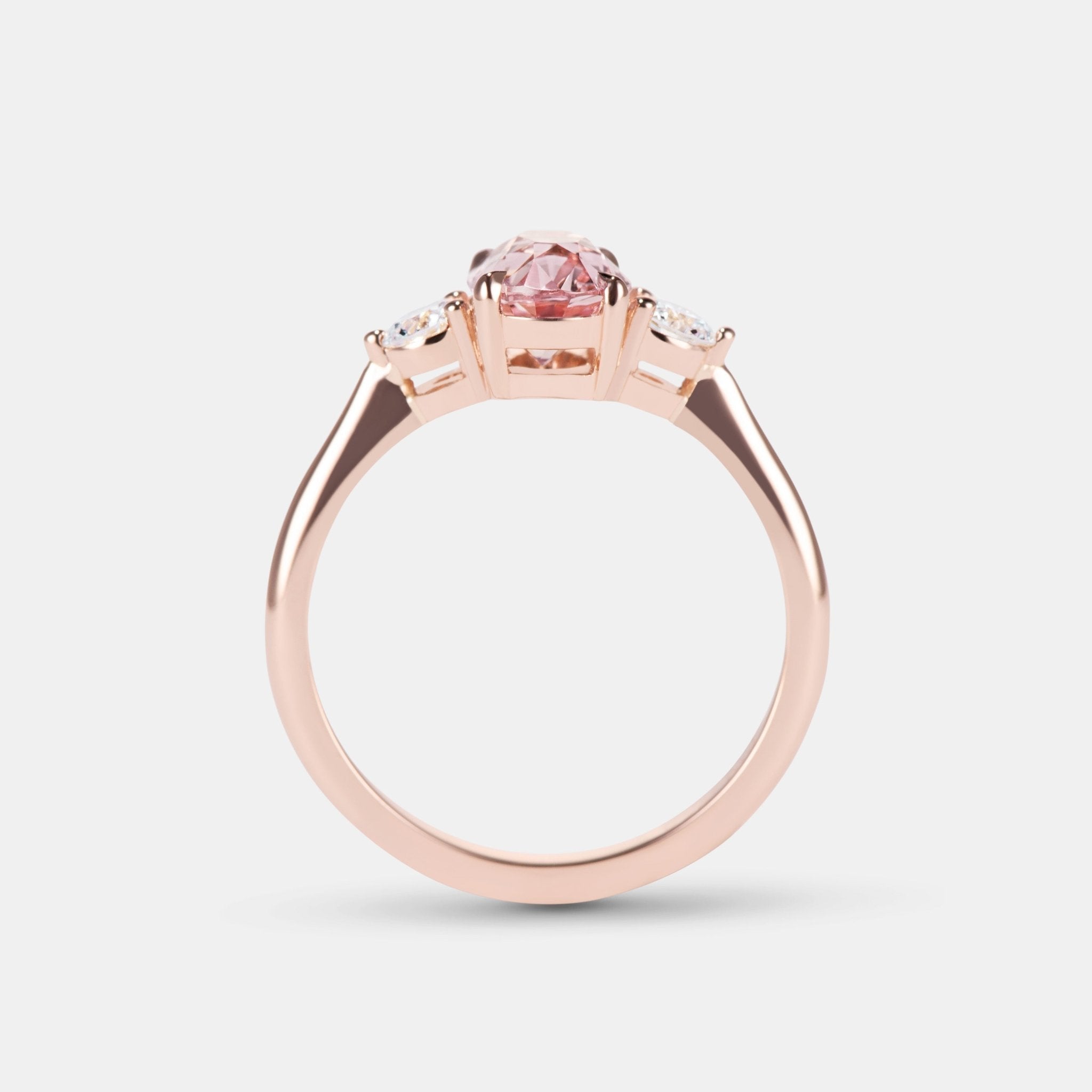 Clover Sapphire Three Stone Engagement Ring