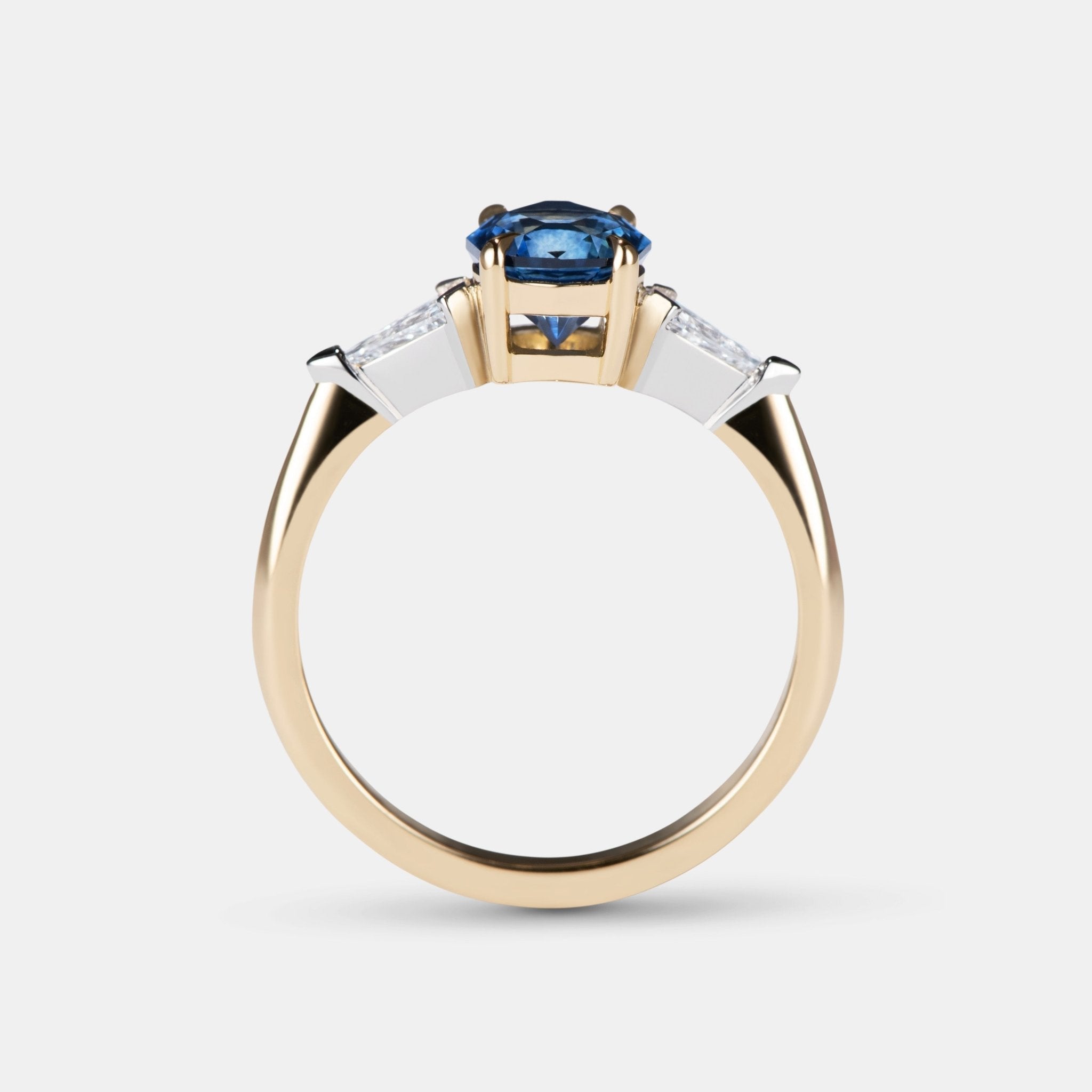 Delilah Sapphire Three Stone Engagement Ring