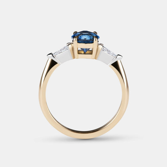 Delilah Sapphire Three Stone Engagement Ring