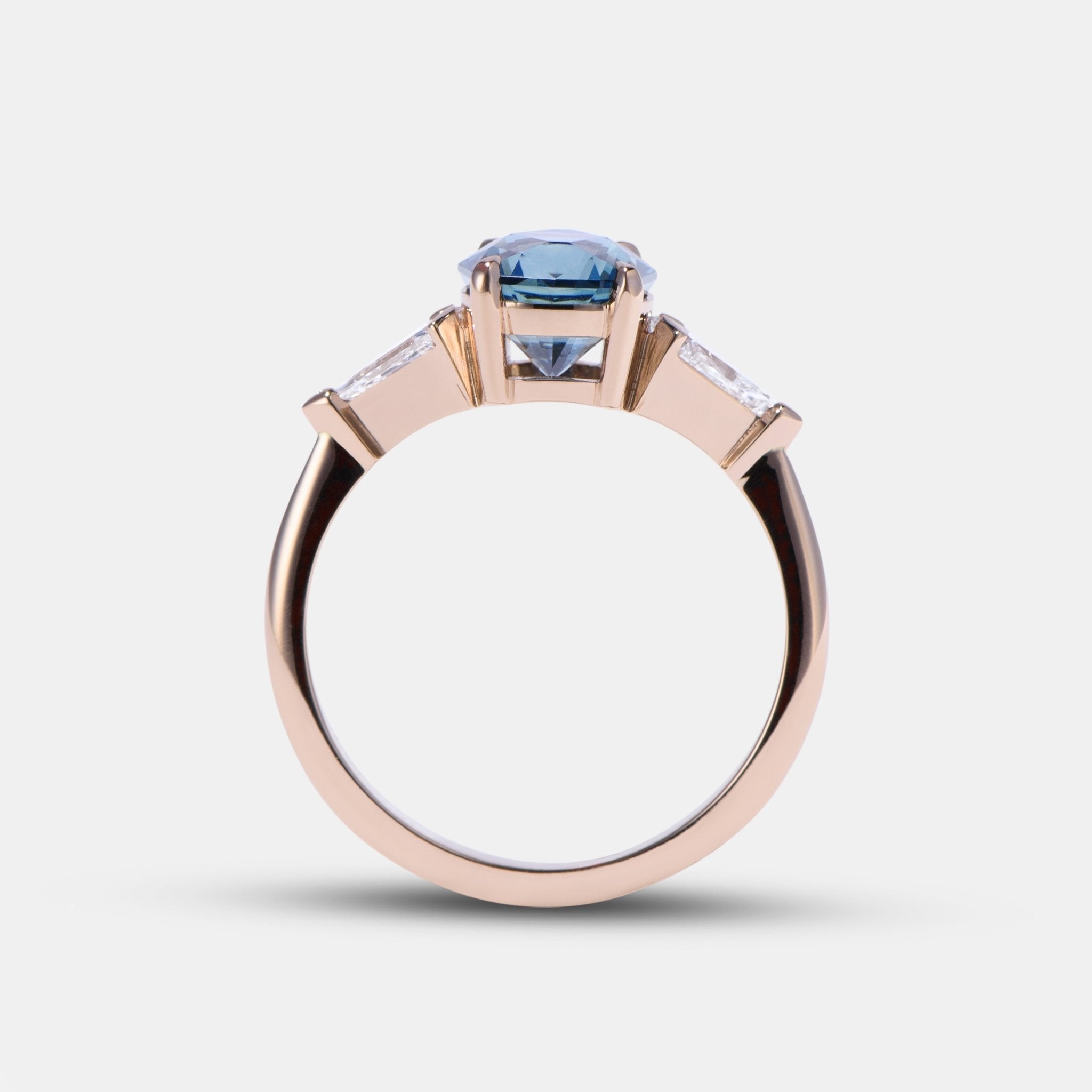 Delilah Sapphire Three Stone Engagement Ring
