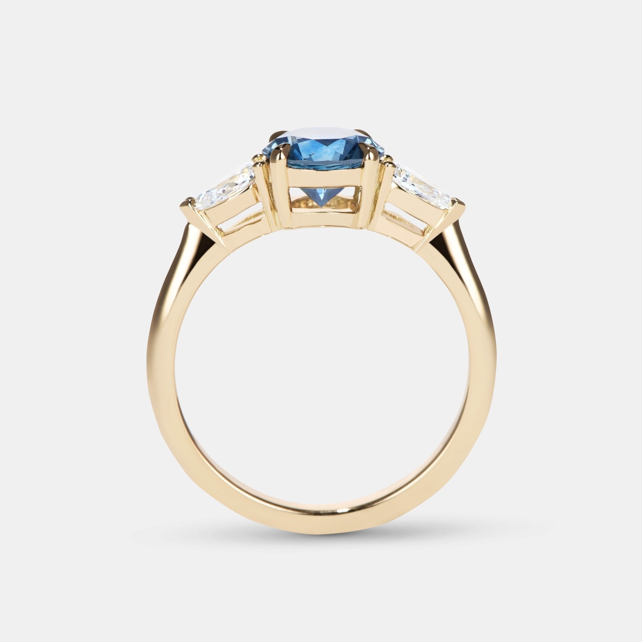 Freya Sapphire Three Stone Engagement Ring