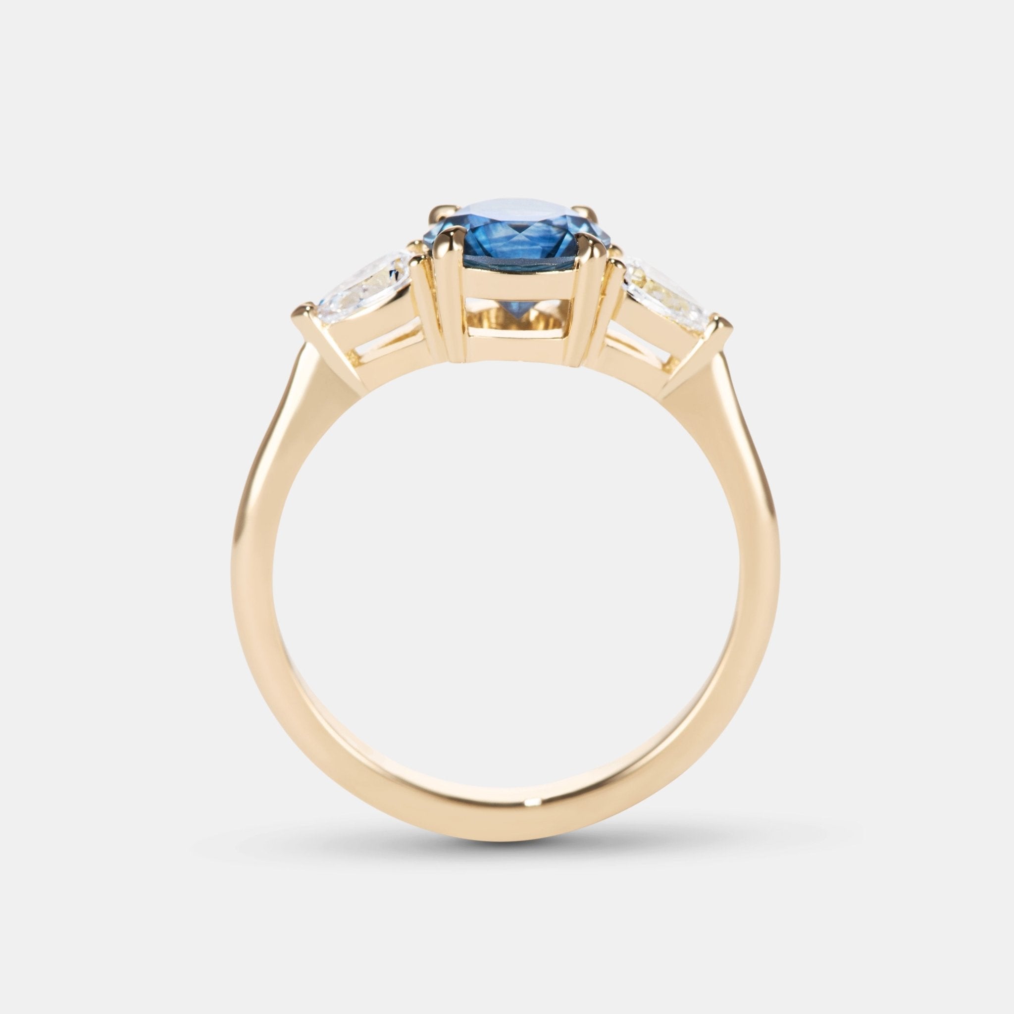 Freya Sapphire Three Stone Engagement Ring