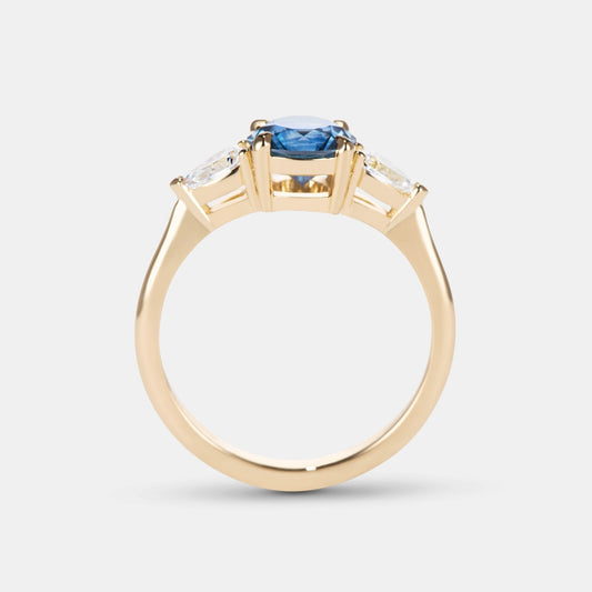 Freya Sapphire Three Stone Engagement Ring