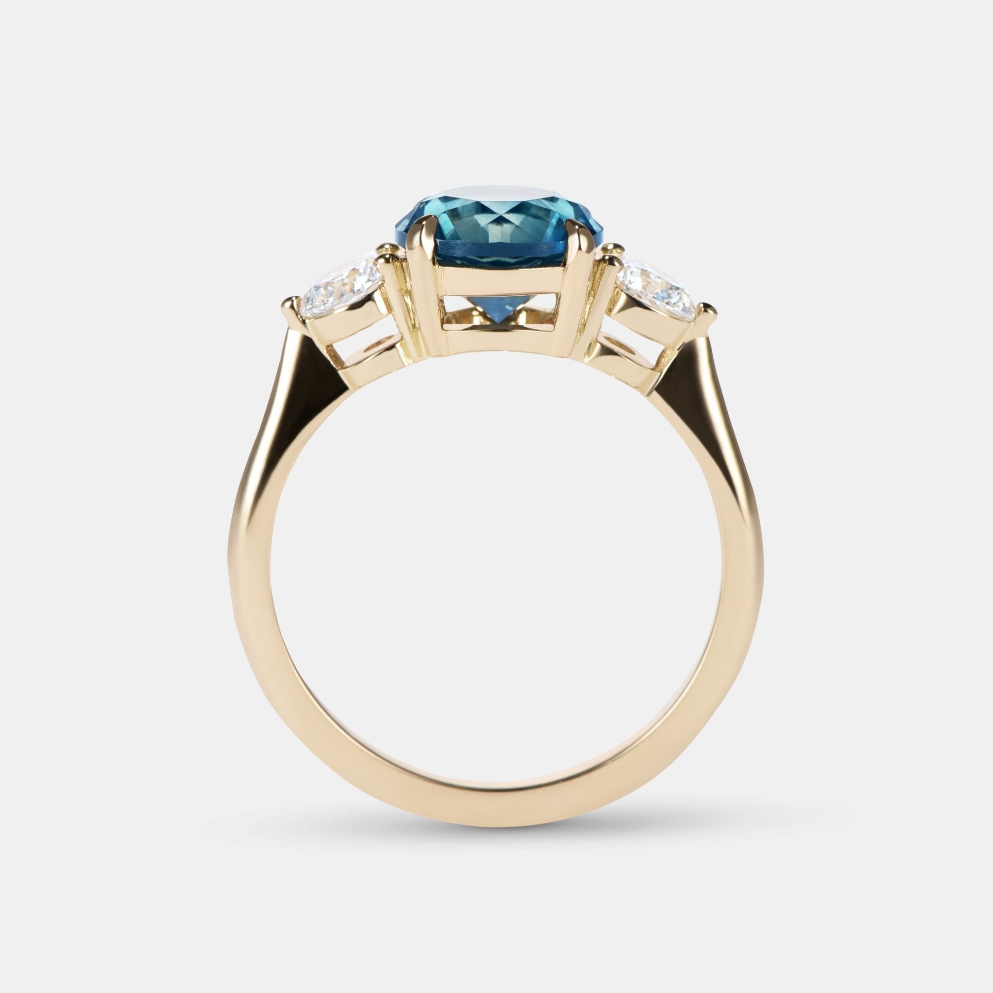 Maya Sapphire Three Stone Engagement Ring