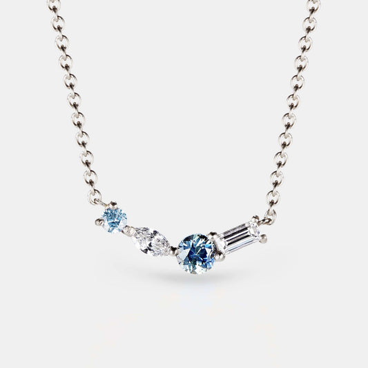 Petite Colour Necklace Style No. 1 - 18 Karat White Gold