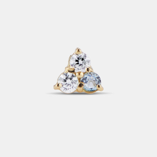 Single Petite Stud - Style No. 3 (Diamond & Sapphire)